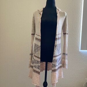 Mudd Cream and Brown Women's Cardigan